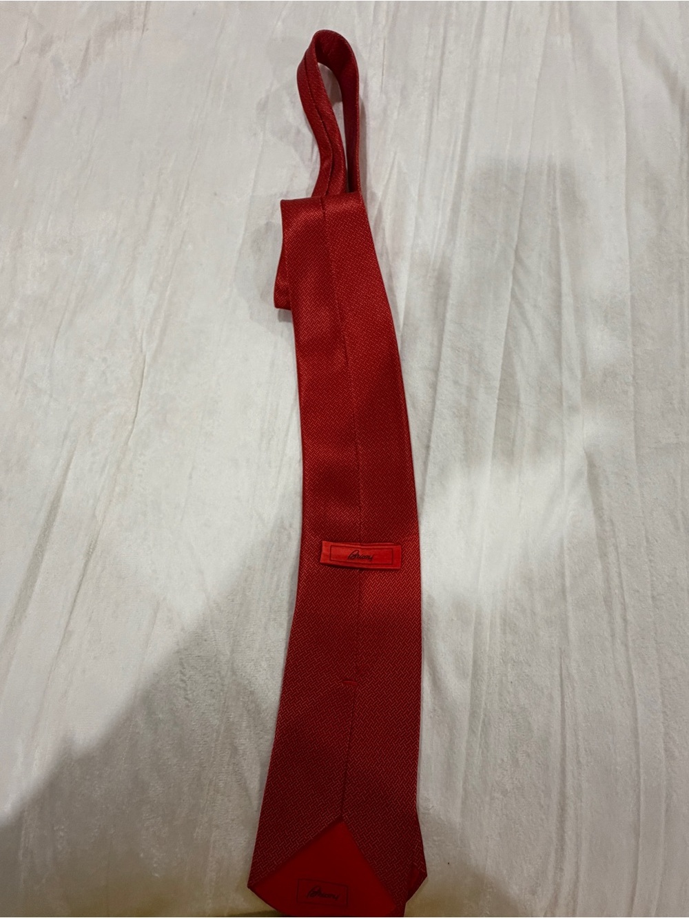 Brioni Red Textured Silk Tie